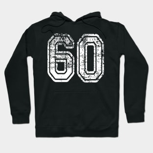 Number 60 Grungy in white Hoodie